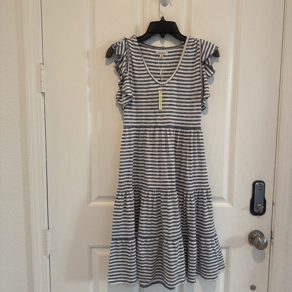 Max Studio Striped Dresses for Women Light Grey - Picture 2 of 4